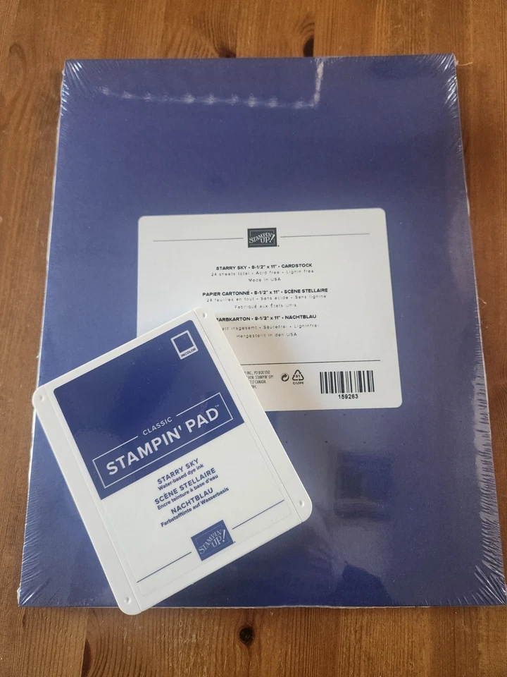 NEW STARRY SKY cardstock Stampin' Up! 8.5 X 11  & INK PAD Retired - Image 1 of 1