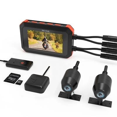 Rexing MTC1 Motorcycle Dash Cam Front and Rear 1080p,WiFi,GPS,3' LCD - Image 1 of 4