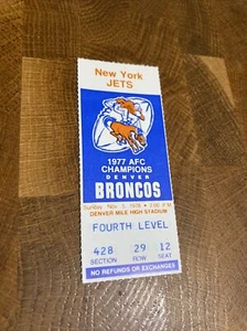 Talón de boleto - New York Jets @ Denver Broncos - 5 de noviembre de 1978 (asiento 12) - Imagen 1 de 5