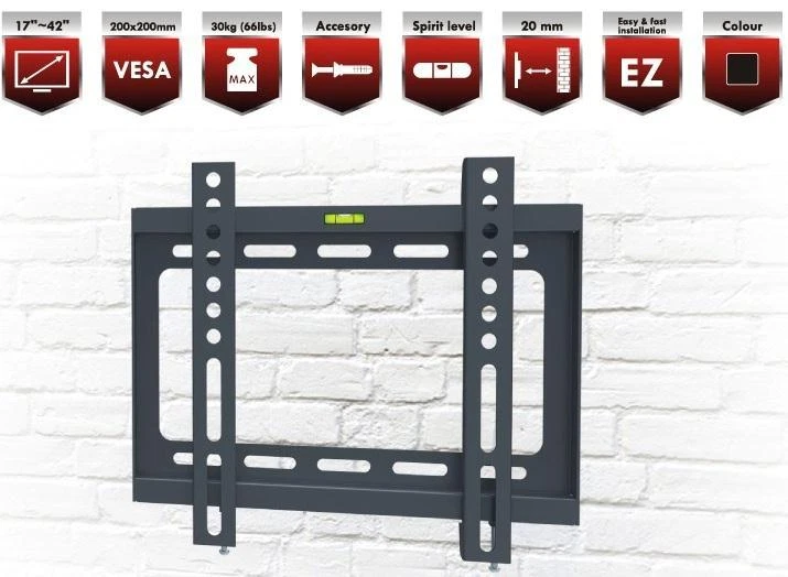 Wall Mount TV Bracket Slim  24 28 32 34 37 40 42 '' LCD LED PLASMA SONY LG - Image 1 of 1