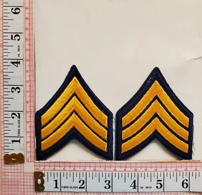 Sargent Stripes Army Police Lot Of 2 Jacket Vest Patches Crests b - Image 1 of 2