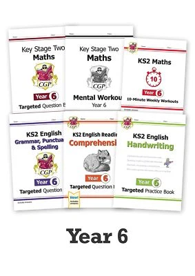 Year 6 Maths & English Home Learning Workbook Bundle Ages 10 to 11 KS2 CGP New - Image 1 of 4