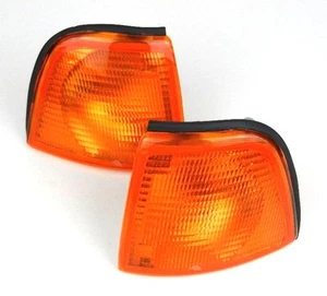 FOR AUDI 80 B3 1986-1991 PAIR FRONT INDICATOR REPEATER LIGHT LENS LAMP SET AMBER - Picture 1 of 3