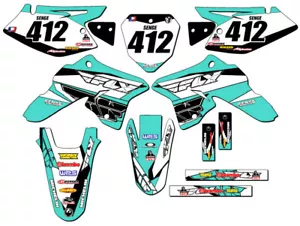 2008-2023 DRZ 125 13 FLY Turquoise Senge Graphics Kit Compatible with Suzuki - Foto 1 di 10