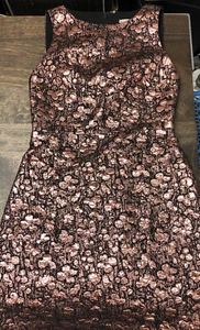 Alice & Olivia Dot Metallic Mini Rose Gold/ Black Dress No Size - Picture 1 of 15
