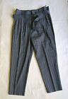 Brunello Cucinelli Gray Pinstripe Wool Linen Blend Wide Pants With Belt