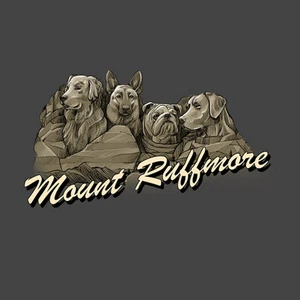 Camiseta Perro S M L 2XL Mt Ruffmore Unisex Nueva Con Etiquetas Algodón Gris Carbón  - Imagen 1 de 4