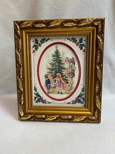 Gerahmtes Weihnachtsbild der Familie Merck Alte Welt (Weihnachtsmann und Kinder) - Bild 1 von 6