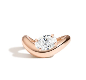 IGI GIA Lab Created Oval Cut Diamond 1 Carat Women Engagement Ring 18k Rose Gold