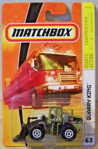 MBX CONSTRUCTION: QUARRY KING (FRONT LOADER) olive #63 MATCHBOX 2008 - Picture 1 of 5