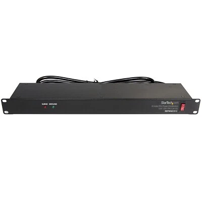 StarTech 8 Outlet PDU Power Distribution Strip Unit Rack Mount 120V 15A - Image 1 of 4