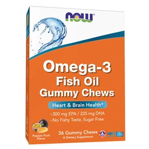 NOW Omega-3 Fish Oil - 36 Gummy Chews, Heart & Brain Health, No Fishy Taste - Picture 1 of 4