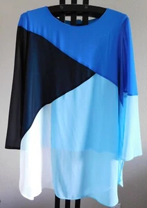 Alfani Ladies Multi Colored Pullover Asymmetrical Top Blouse Sz XL - Picture 1 of 3