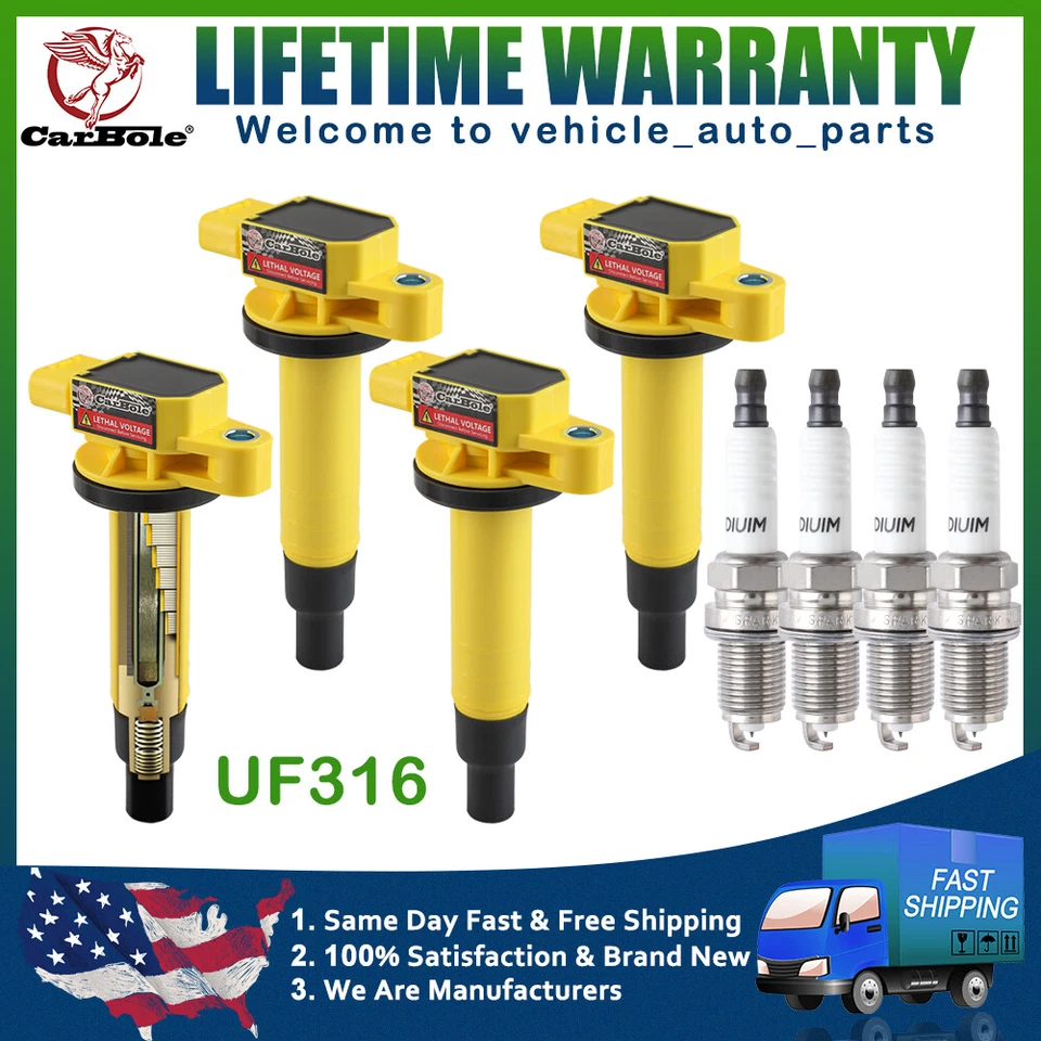 Bobina de encendido y bujía para Toyota Yaris 2006-2016 1,5 L L4 2004-2006 Scion xA Foto 1 de 4