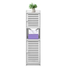 Badezimmerschränke Freistehender badschrank schmales Badezimmer-Regal mit Tür - Bild 1 von 16