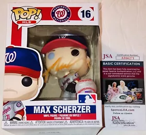MAX SCHERZER SIGNED AUTOGRAPH FUNKO POP FIGURE WASHINGTON NATIONALS JSA COA RARE - Picture 1 of 2