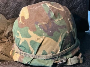 Vietnam War era M1 Helmet swivel bail w camouflage cover DEVOS 1978 - Picture 1 of 14
