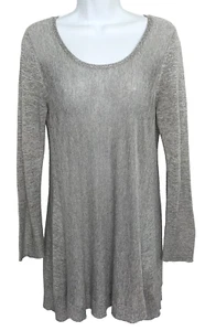 Suéter túnica tejido mezcla de lino manga larga gris XS de EILEEN FISHER para mujer - Imagen 1 de 4