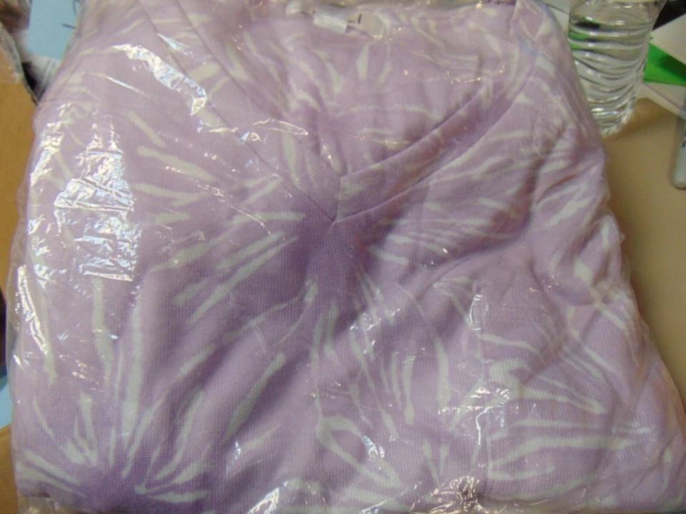 Bali Womens Size L violet mist Notched Collar Top & short Knit Pajama Set - Image 1 of 1