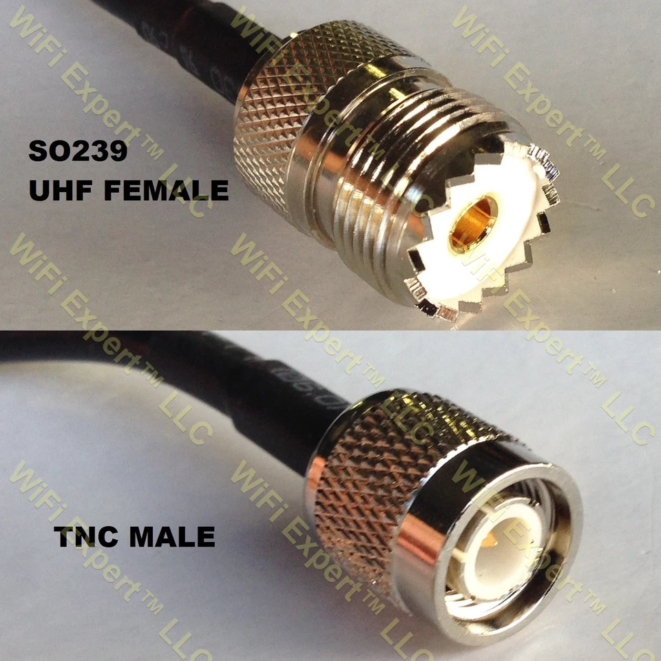 USA-CA RFC240 SO239 UHF FEMALE to TNC MALE Coaxial RF Pigtail Cable - Image 1 of 1