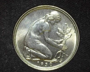 GERMANY 1950-G 50 PFENNIG KM109.1 CHOICE UNCIRCULATED ~D31 - Picture 1 of 2