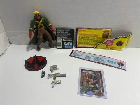 Wildcats Grifter Figure w/Collector Card, Weapons, Communicator, Stand 1994 Mint Cover