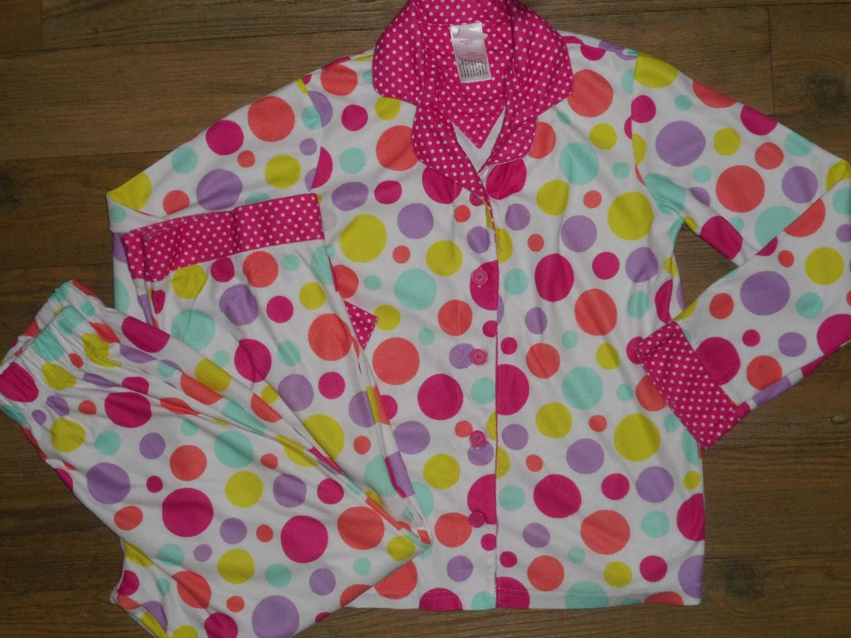 Xhilaration 2Pc. Girls Size M  Sleepwear Pajamas Set Top & Pants Polka Dots - Image 1 of 1