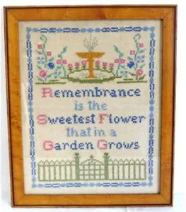 Antique Embroidered Cross Stitch Sampler Nicely Framed. - Picture 1 of 2