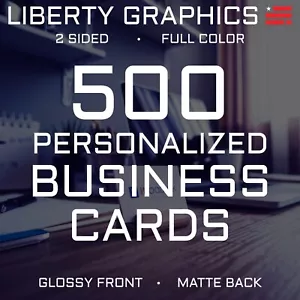 500 Business Cards - 2-Sided - Professional Printing C1S Glossy Front Matte Back - Picture 1 of 4