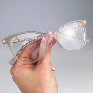Gucci Damen Brille Beige Klar Transparent Demo Eckig GG1360O 004 NEU - Bild 1 von 10
