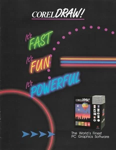 Vintage 1992 Corel Draw Version 3 Glossy 4 pp Broschüre  - Bild 1 von 7