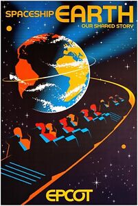 Disney Epcot Center Attraction Poster - Spaceship Earth - Disney World D23
