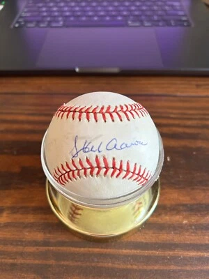 RONLB Rawlings Baseball Hank Aaron Auto Autographed Signed BECKETT Letter - Image 1 of 4