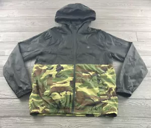 Volcom Windbreaker Jacket Mens Medium Black/Camo Water-Resistant Hood 600MM - Picture 1 of 10
