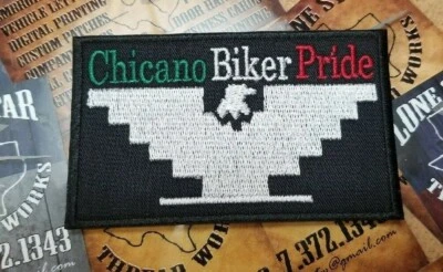 EMBROIDERED CHICANO BIKER PRIDE PATCH (Please Read Ad)) - Image 1 of 4