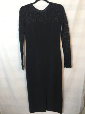 Vestido Georgiou Mujer Vestido Formal 8/S Negro Encaje Manga Larga Escote Corazón Foto 1 de 4