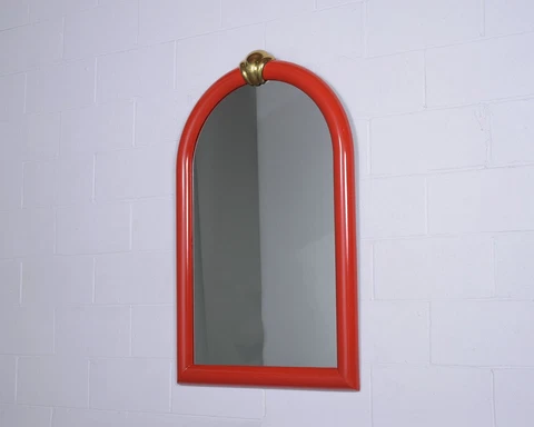 Red Mid-Century Wall Mirror Cover