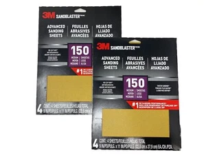 SET OF 2 - 3M Advanced Sanding Sheets 150 MEDIUM 8QTN - Picture 1 of 4