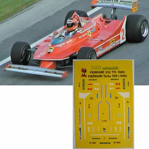 decals decalcomanie 1/43 F1 ferrari T5 1980 GP brasile gilles villeneuve - Foto 1 di 2