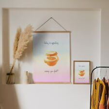 Home Decor Wall Art - Orange Fruit on Gradient Affirmation Poster