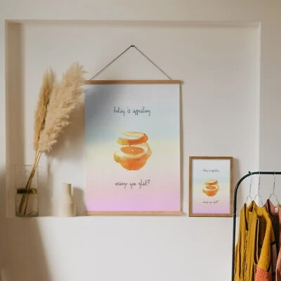 Home Decor Wall Art - Orange Fruit on Gradient Affirmation Poster - Image 1 of 4