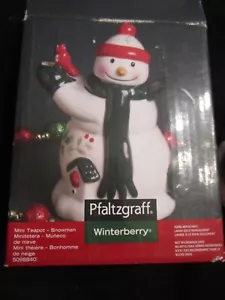 Pfaltzgraff Winterberry Schneemann Mini Teekanne 5098840 Winter Weihnachten Urlaub 6"" - Bild 1 von 4