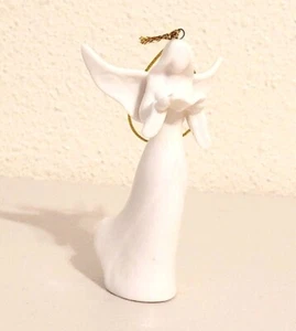 ANGELO di Natale vintage in porcellana bianca con ornamento libro di canzoni 4" - Foto 1 di 5