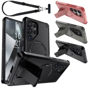 For Samsung Galaxy S24/S24+/S24 Ultra Kickstand Case Cover + Phone Strap/Lanyard - Picture 1 of 35