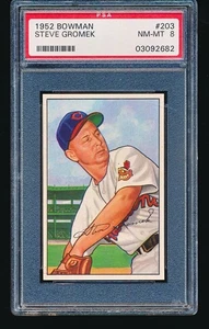 1952 Bowman STEVE GROMEK #203 PSA 8 - Picture 1 of 2
