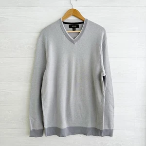 NWT Tasso Elba - Gray soft textured V-neck long sleeve sweater, XL - Picture 1 of 4