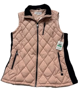 Calvin Klein Rautensteppweste pink schwarz wattiert durchgehender Reißverschluss Large 79 $ Einzelhandel - Bild 1 von 11