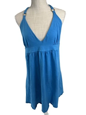 Vestido Moda International Azul Halter XL 95% Algodón 5% Spandex Hecho en Indonesia Foto 1 de 4