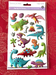 NEW & SOOO CUTE POP UP FOIL DINOSAUR 3D STICKERS - FREE SHIPPING - Picture 1 of 1