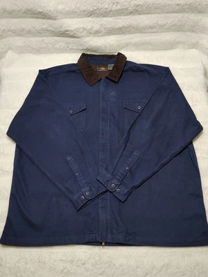 Vintage 90s Route 66 XL Flannel Shirt Jacket Shacket Full Zip Corduroy Collar - Image 1 of 4